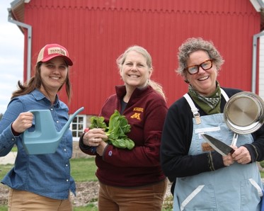 horticulture experts with Chef Beth outside near barn